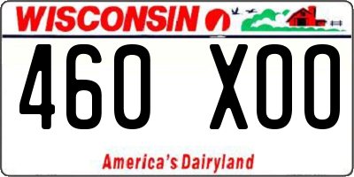 WI license plate 460XOO