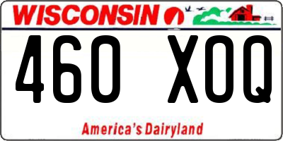WI license plate 460XOQ