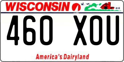 WI license plate 460XOU