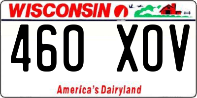 WI license plate 460XOV