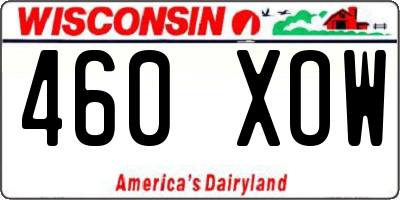 WI license plate 460XOW