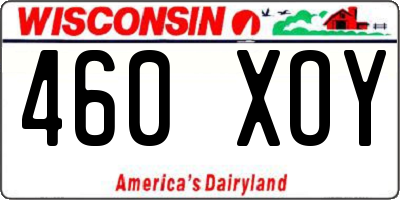 WI license plate 460XOY