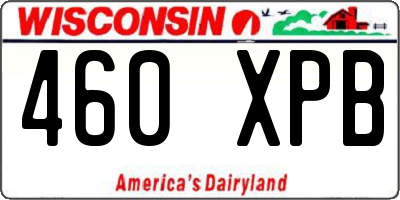 WI license plate 460XPB