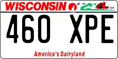 WI license plate 460XPE