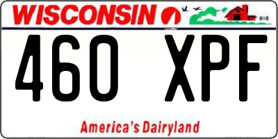 WI license plate 460XPF