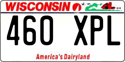 WI license plate 460XPL