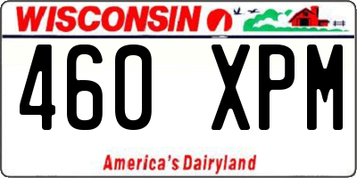 WI license plate 460XPM