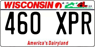 WI license plate 460XPR