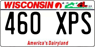 WI license plate 460XPS