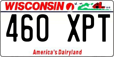WI license plate 460XPT