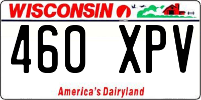 WI license plate 460XPV