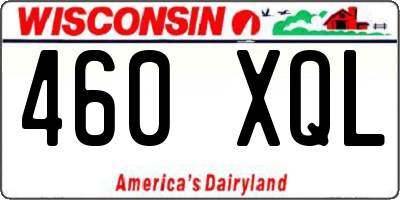 WI license plate 460XQL
