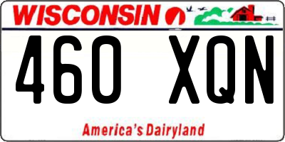 WI license plate 460XQN
