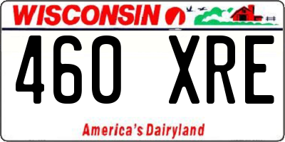 WI license plate 460XRE