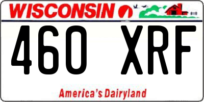 WI license plate 460XRF