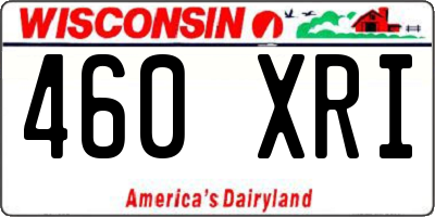 WI license plate 460XRI