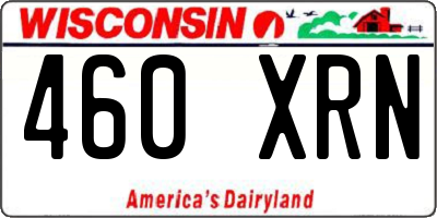 WI license plate 460XRN
