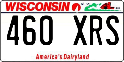 WI license plate 460XRS