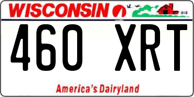 WI license plate 460XRT