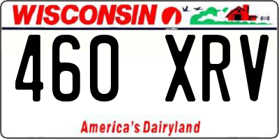 WI license plate 460XRV
