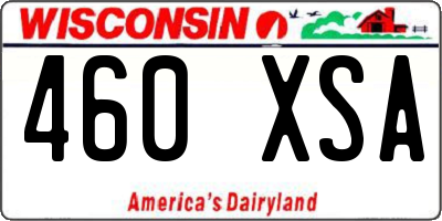 WI license plate 460XSA