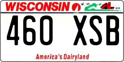 WI license plate 460XSB