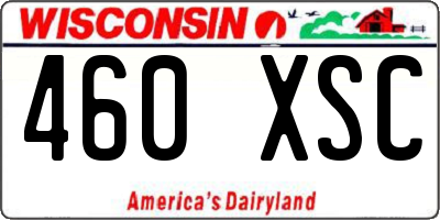 WI license plate 460XSC