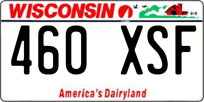 WI license plate 460XSF