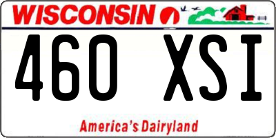 WI license plate 460XSI