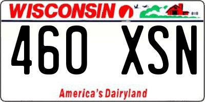 WI license plate 460XSN