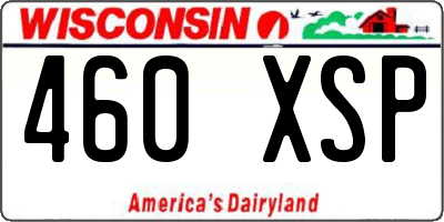 WI license plate 460XSP