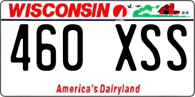 WI license plate 460XSS