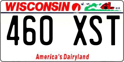 WI license plate 460XST