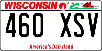 WI license plate 460XSV