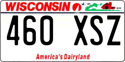 WI license plate 460XSZ
