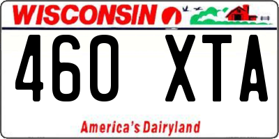 WI license plate 460XTA