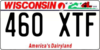 WI license plate 460XTF