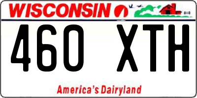 WI license plate 460XTH