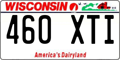 WI license plate 460XTI