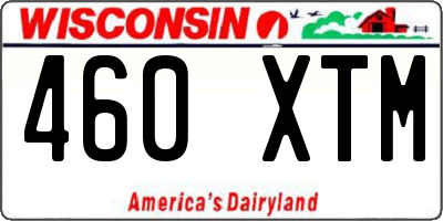 WI license plate 460XTM
