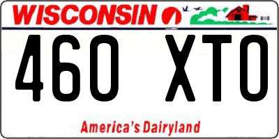 WI license plate 460XTO