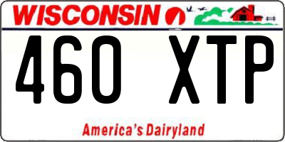 WI license plate 460XTP