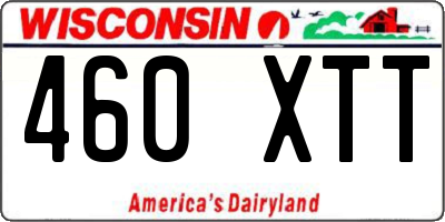 WI license plate 460XTT
