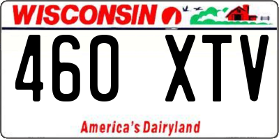 WI license plate 460XTV