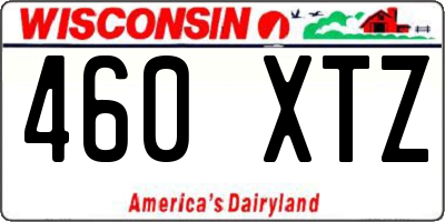 WI license plate 460XTZ