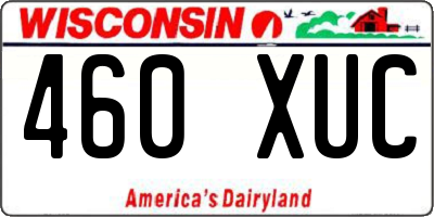 WI license plate 460XUC