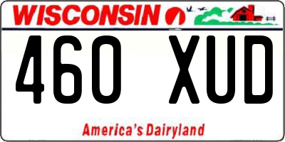 WI license plate 460XUD