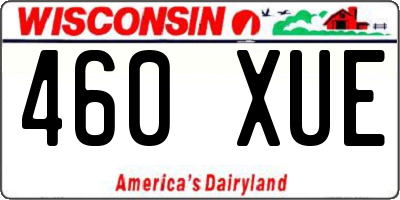 WI license plate 460XUE