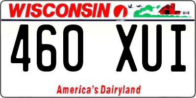 WI license plate 460XUI