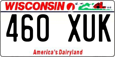 WI license plate 460XUK